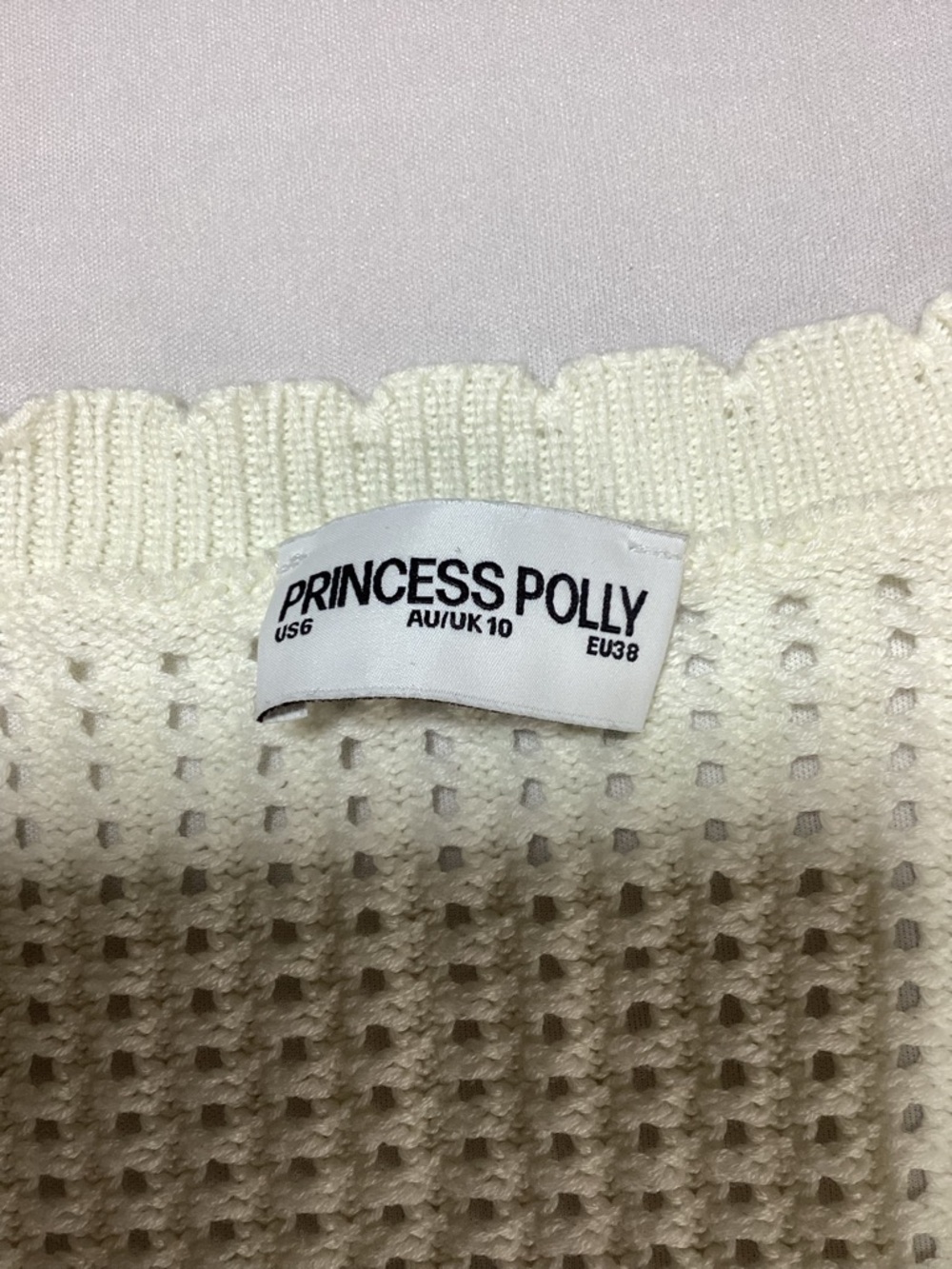Princess Polly Beach Day Cream Open-Knit Button Front Cardigan - Picture 5 of 11